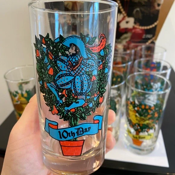 Vintage 12 Days of Christmas Glass Set - Picture 2 of 4